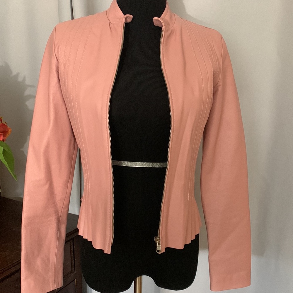 Santarini | Womens Leather Jacket | Pink | XS | Handmade in Italy